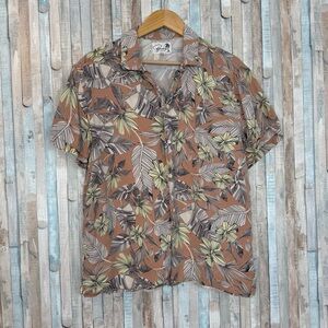 Bonobos L Floral Tropical Printed Relaxed Fit Camp Collar SS Shirt Tencel Aloha